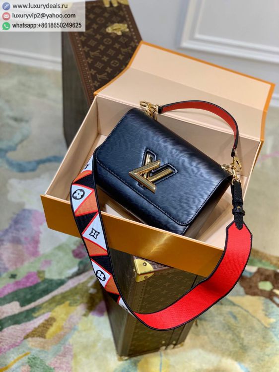 Louis Vuitton LV Twist MM M59027 Women Black Epi Shoulder Bags