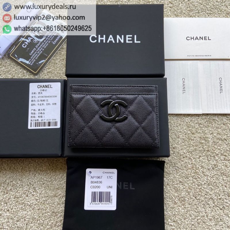 CHANEL Card Holder AP1967 Black Black