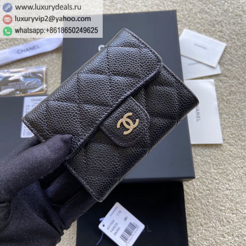 CHANEL Wallets A31504 Black Silver