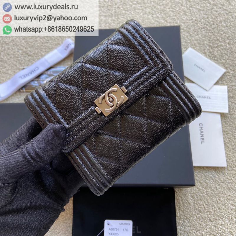 CHANEL Wallets A80734 Black Silver