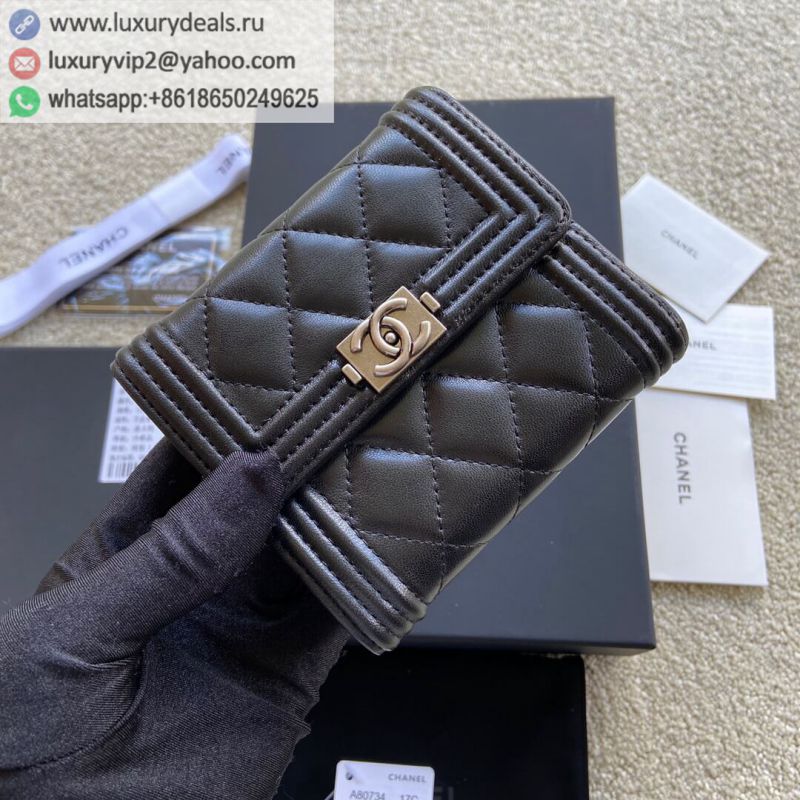 CHANEL Wallets A80734 Black Silver