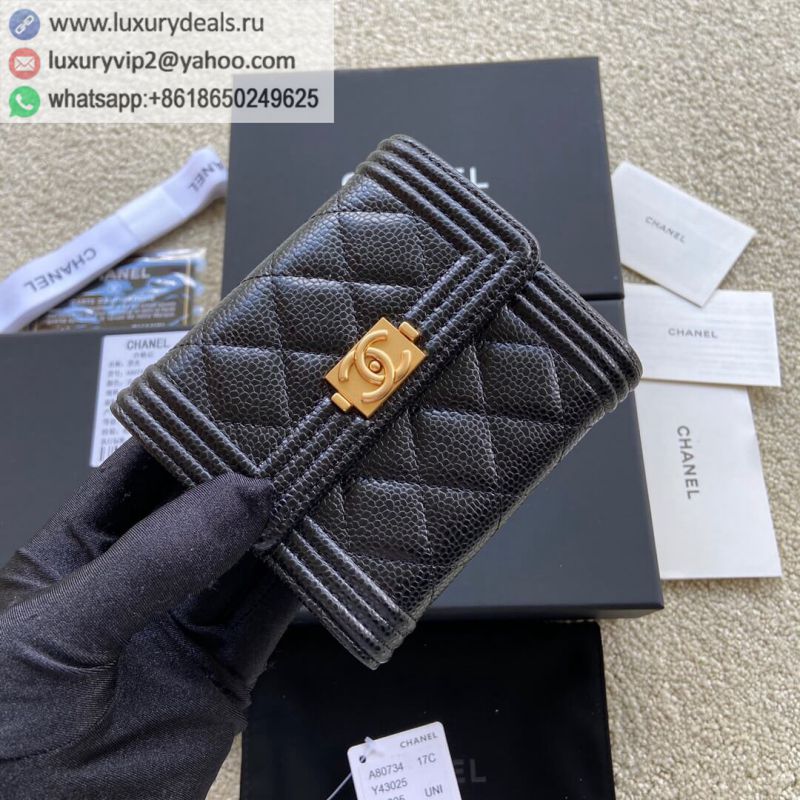 CHANEL Wallets A80734 Black Gold