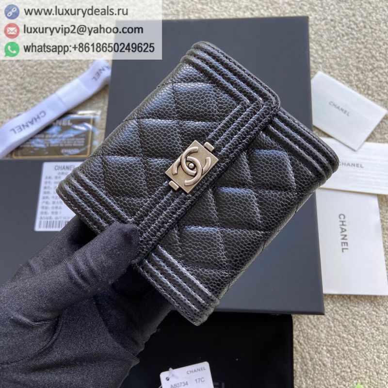 CHANEL Wallets A80734 Black Silver