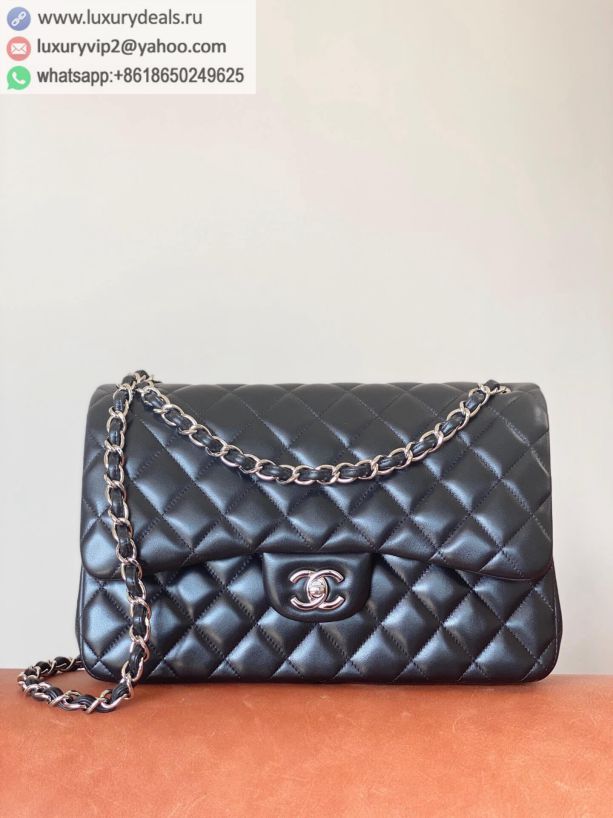 CHANEL bodin joyeux Classic flap bag CF30 A58600 Black Silver Buckle