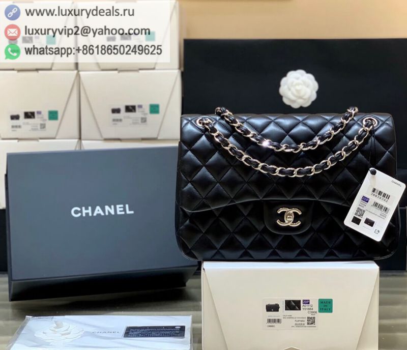 CHANEL CF30CM Classic flap bag A58600 Black Silver Buckle