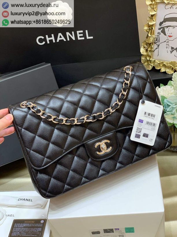 CHANEL CF30CM Classic flap bag A58600 Black Silver Buckle