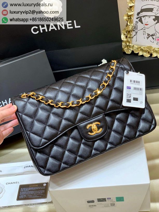 CHANEL CF30CM Classic flap bag A58600 Black Gold Buckle