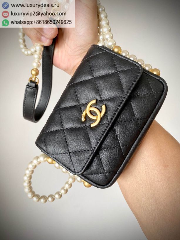 CHANEL Pearl Chain Flap Card Holder AP2185 B05481 94305