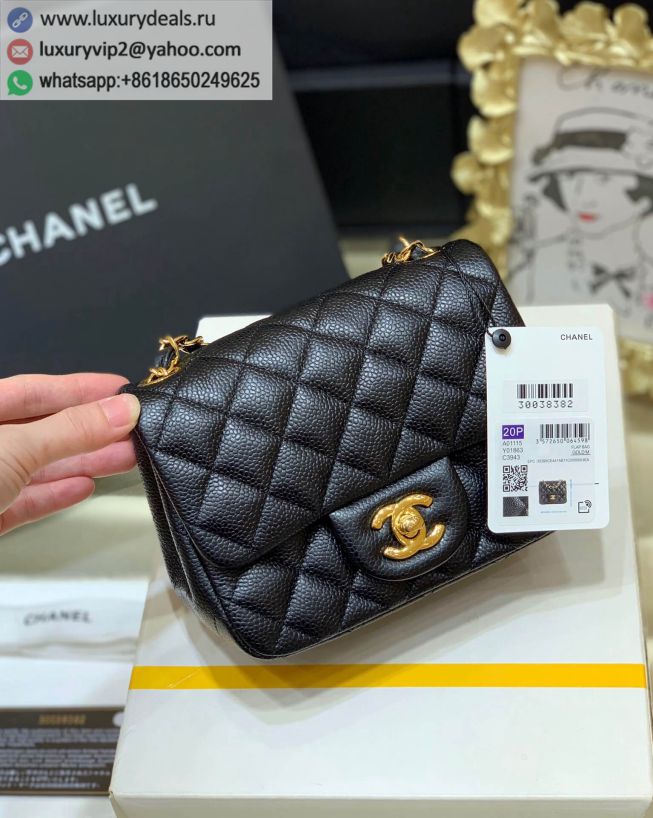 CHANEL CF 17CM A01115 / Black / Gold Buckle