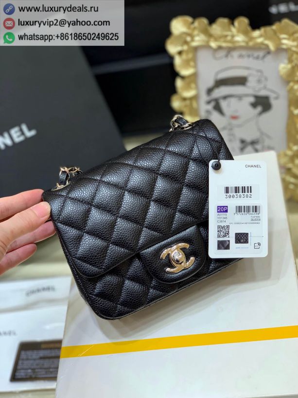 CHANEL CF 17CM A01115 / Black / Silver Buckle