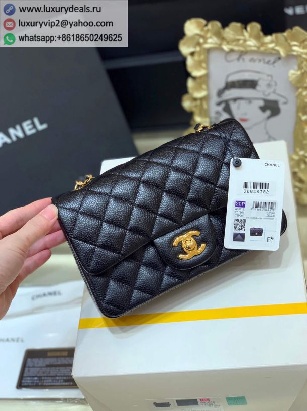 CHANEL CF 20CM mini Classic Classic flap bag A01116 / Black / Gold Buckle