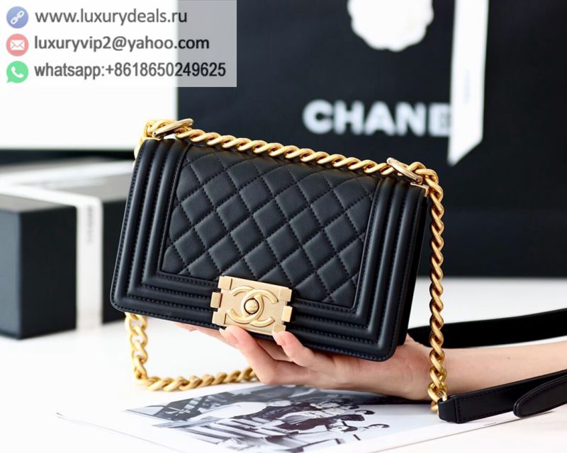 CHANEL Classic Leboy 20CM BAG A67085 Black / Gold Buckle