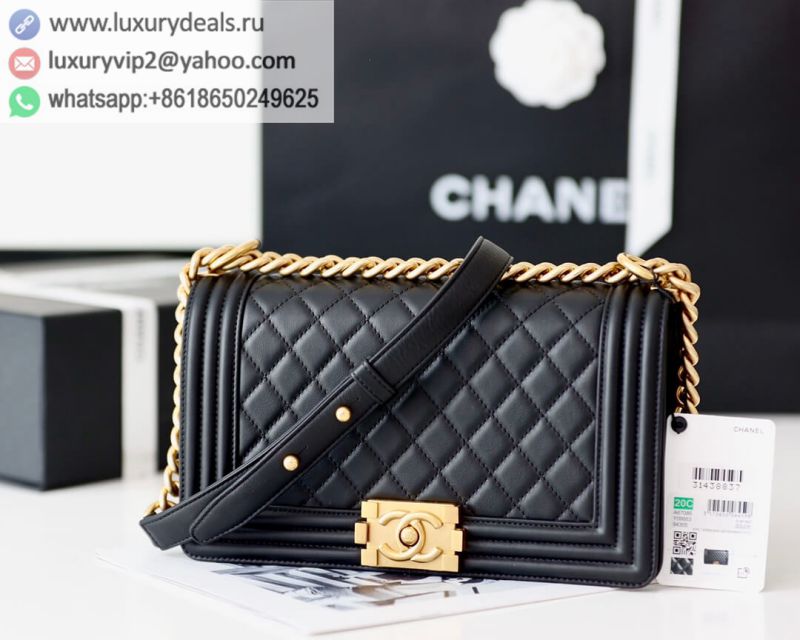 CHANEL Classic Leboy 25CM BAG A67086 Black / Gold Buckle/