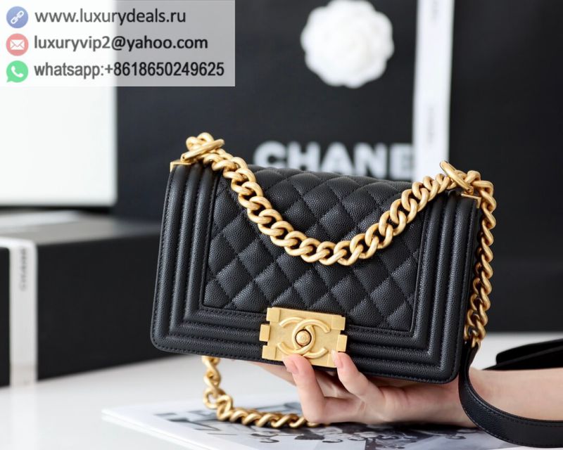 CHANEL Classic Leboy 20CM BAG A67085 Black / Gold Buckle