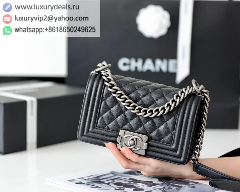 CHANEL Classic Leboy 20CM BAG A67085 Black / Silver Buckle