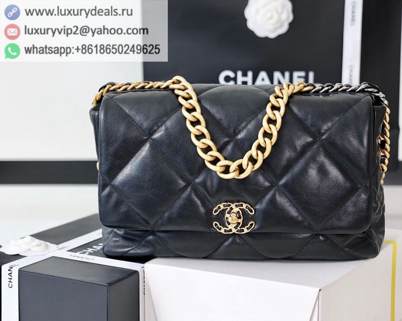 CHANEL Flap 19bag 36CM Black Gold Buckle AS1162