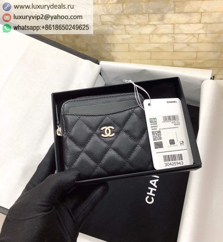 CHANEL 22 Wallets Card Holder AP2086 Black / Gold Buckle