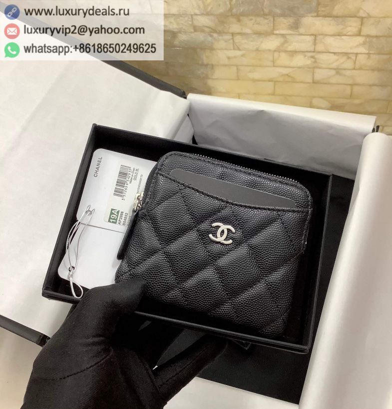 CHANEL 22 Wallets Card Holder AP2086 Black / Silver Buckle