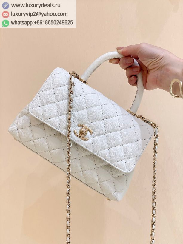 CHANEL coco handle 23CM 22P A92990 White / Champagne