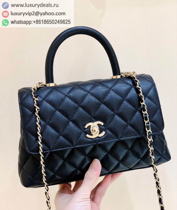 CHANEL coco handle 23CM 22P A92990 Black / Champagne