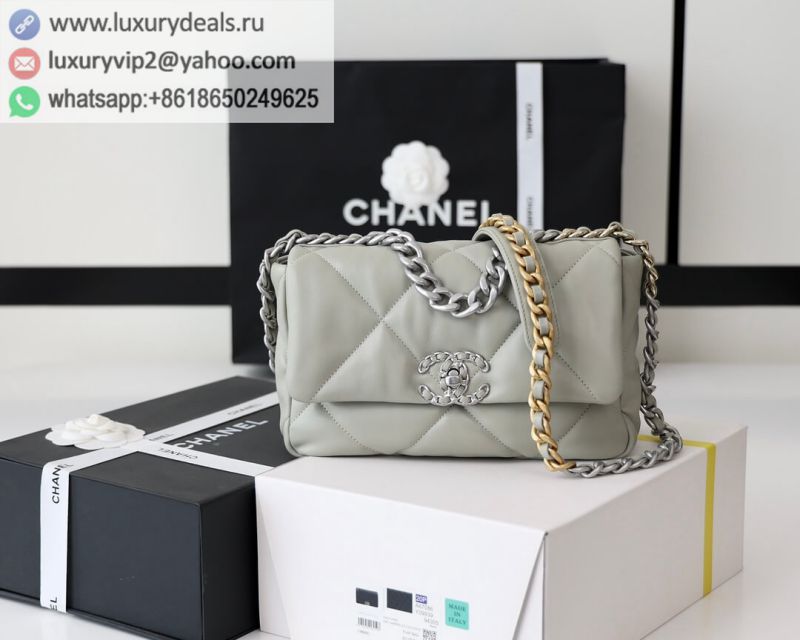 CHANEL Flap 19bag 26CM White Silver Buckle AS1160