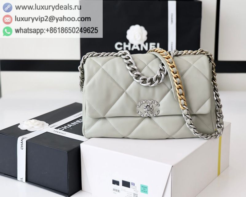 CHANEL Flap 19bag 30CM Grey Silver Buckle AS1161