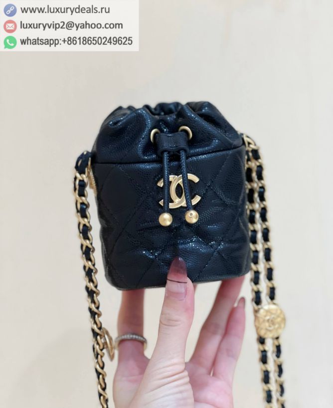 CHANEL 22A Gold Bucket Bags AP2859 Black