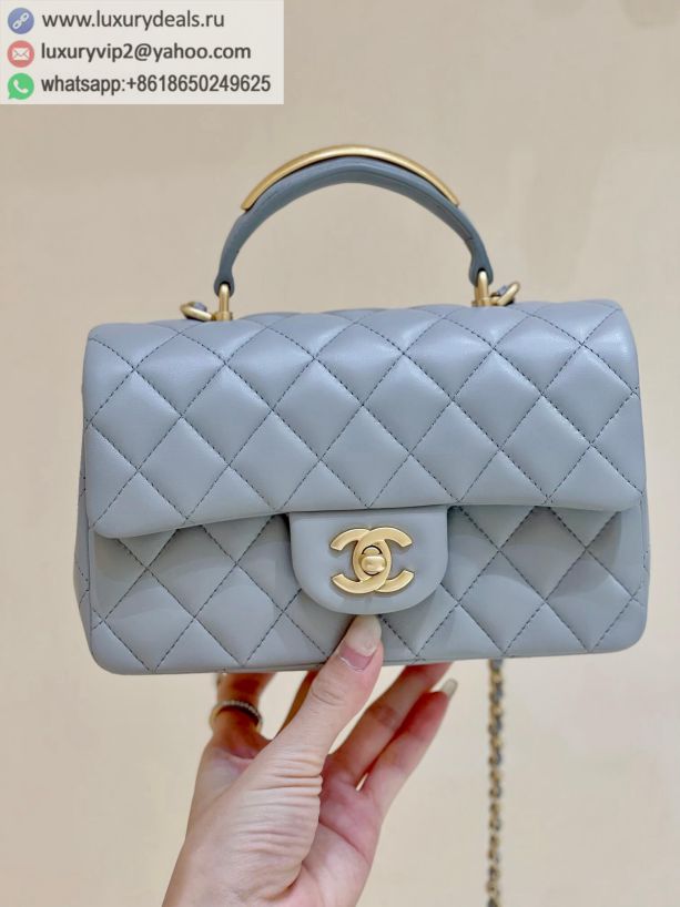 CHANEL 22bFW Metal cf mini handle AS2431 Grey