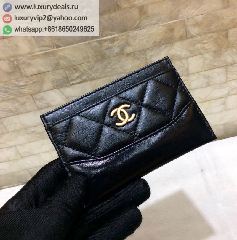 CHANEL Card Holder Wallets A84386 Black