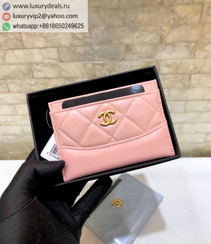 CHANEL Card Holder Wallets A84386 Pink