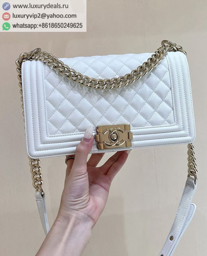 CHANEL haas Leboy 25CM A67086 White / Champagne