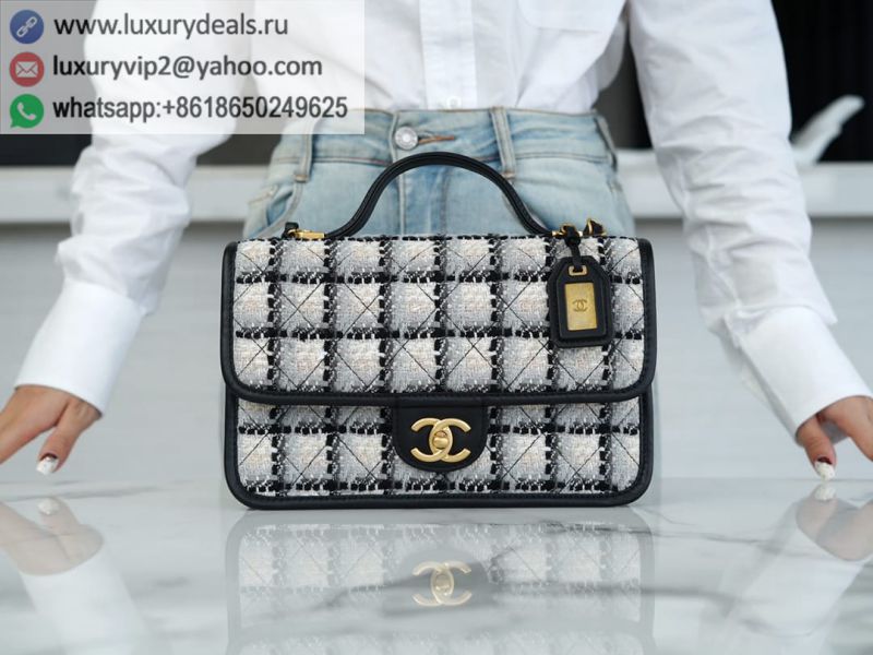 CHANEL 22K Long Black White AS3653