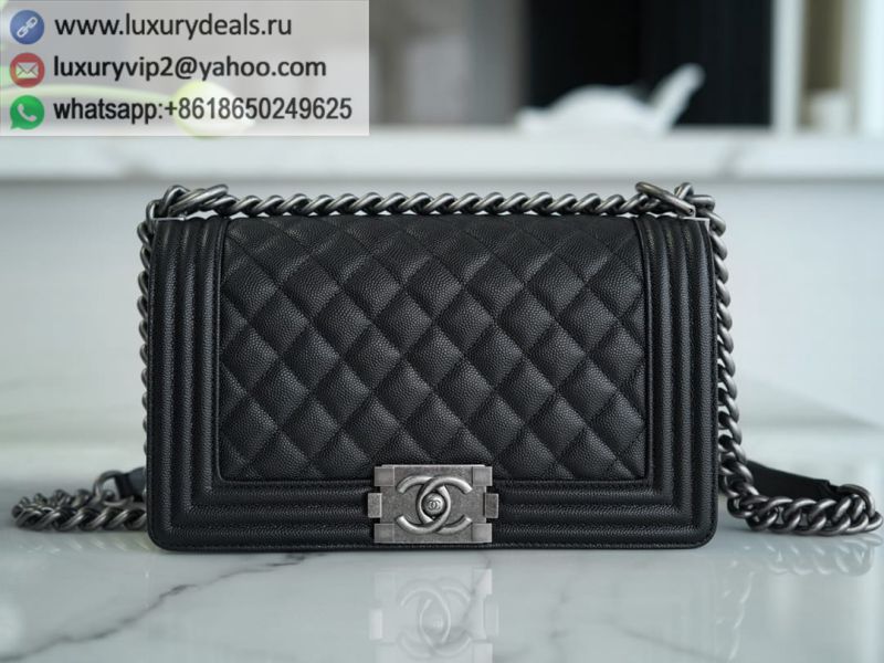 CHANEL LEBOY25 A67086 Black Silver Buckle