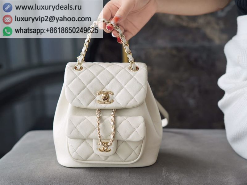 CHANEL 22C DUMA Backpack AS2908 White