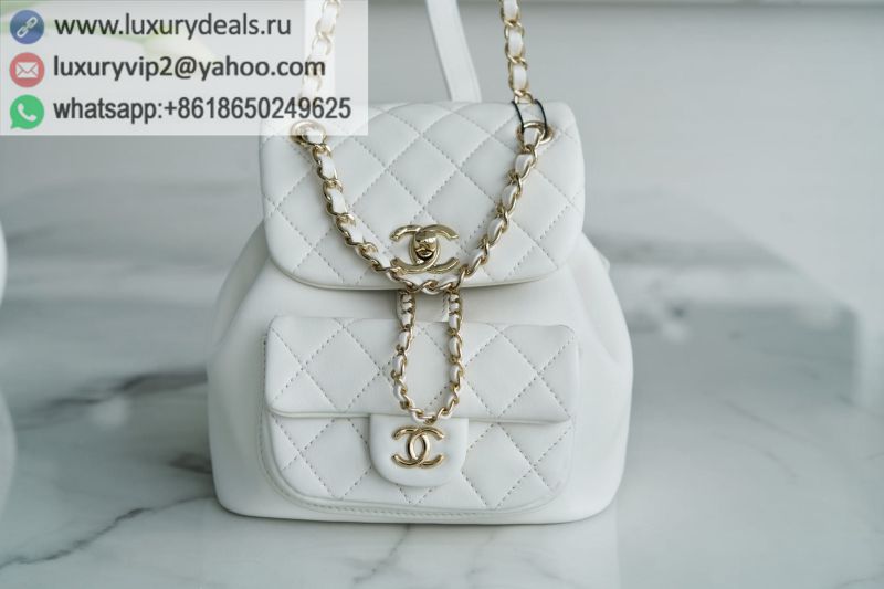 CHANEL 22A DUMA Backpack AS2908 White