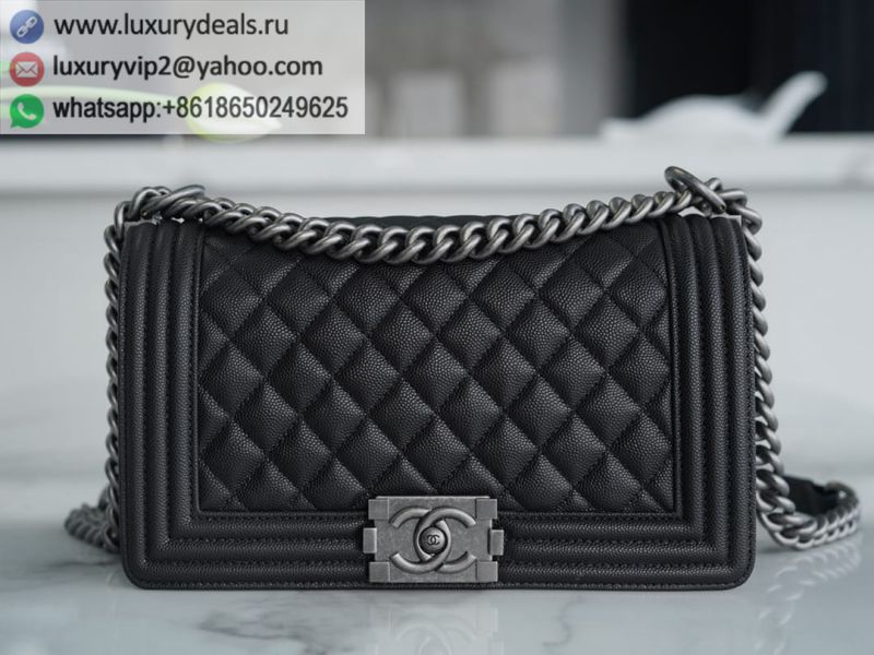 CHANEL LEBOY 25 Flap Bags A67086 Black Silver Buckle