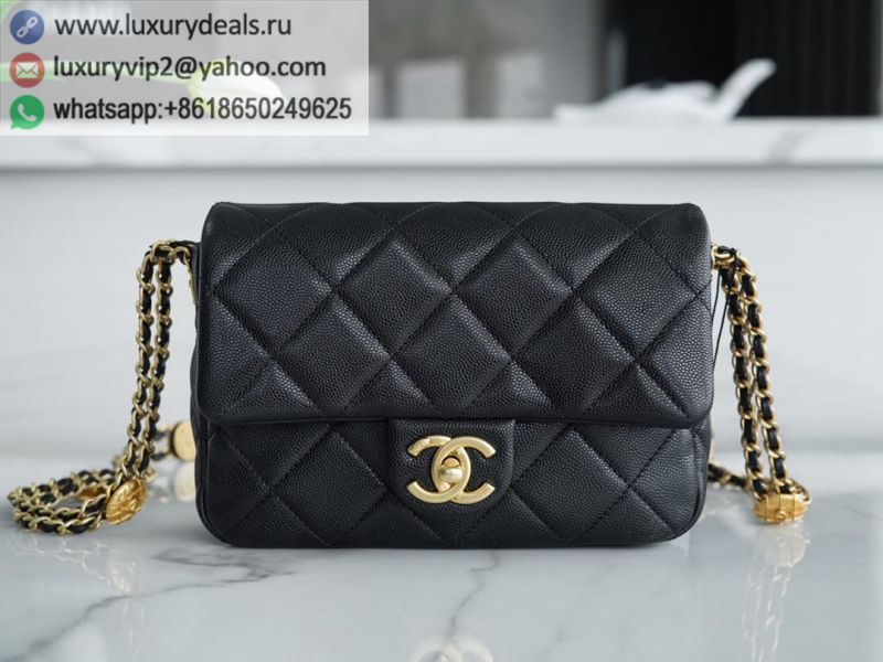 CHANEL CF 21CM Gold Flap Bags AS3369 Black