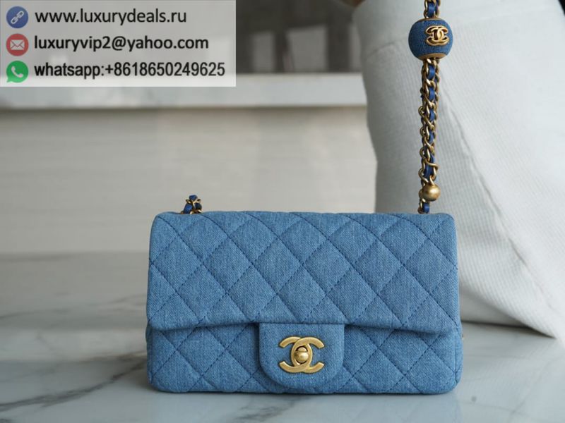 CHANEL 22c Denim Metal CF Mini AS1787