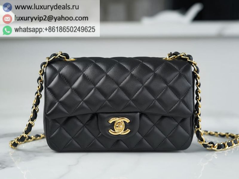 CHANEL Classic Flap CF20CM Black Gold Buckle Flap Bags A01116