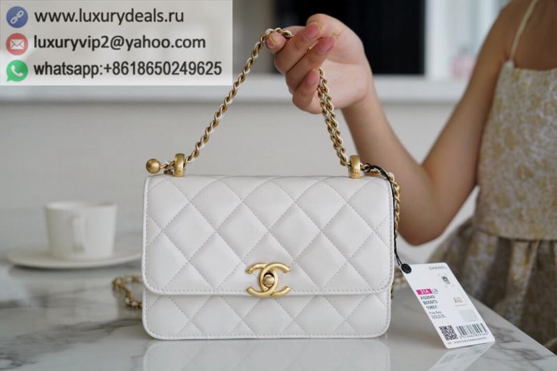 CHANEL Gold CF Mini 19CM AS2615 White