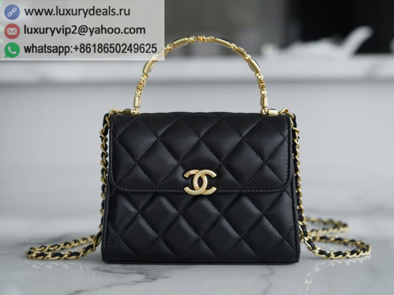 CHANEL 22B Kelly Medium Black Chain Bags AP2945