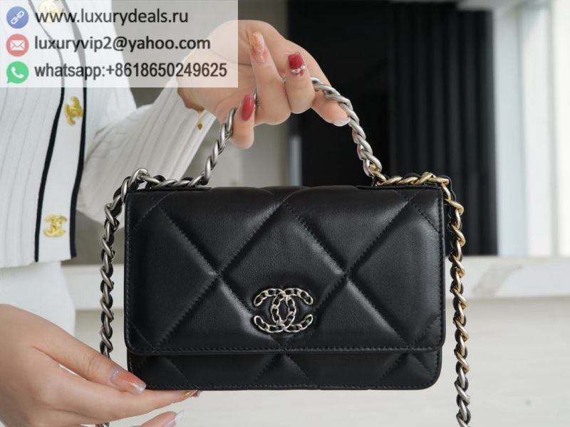 CHANEL 19 WOC Chain Bags AP0957 Black / Silver Buckle