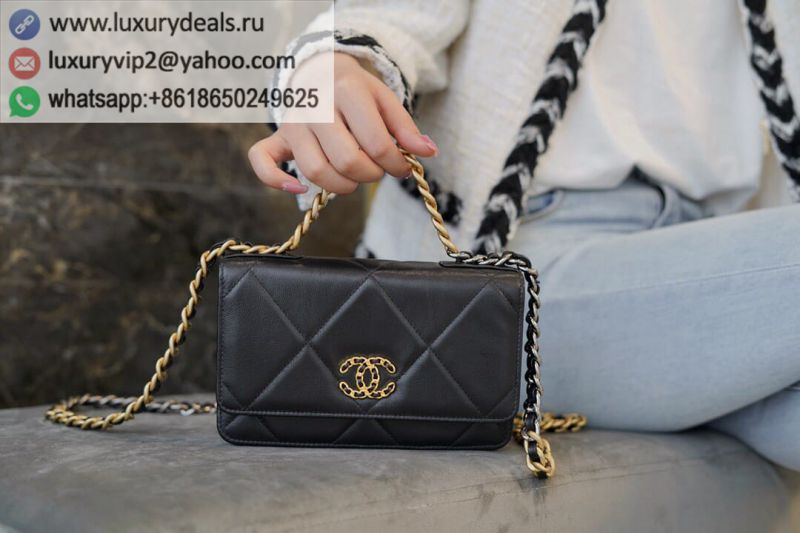 CHANEL 19 WOC Chain Bags AP0957 Black / Gold Buckle