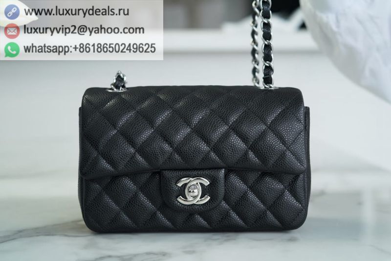 CHANEL Classic flap CF20 Mini BAG A01116 Black Silver Buckle