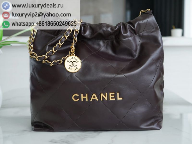 CHANEL 22 Small AS3260 Chocolate / Gold Buckle