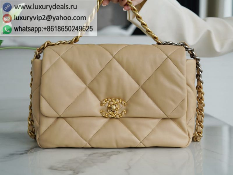 CHANEL Medium 30CM 19BAG AS1161 Apricot Gold Buckle