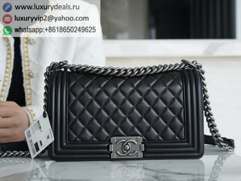 CHANEL LEBOY 25 Flap Bags A67086 Black Silver Buckle