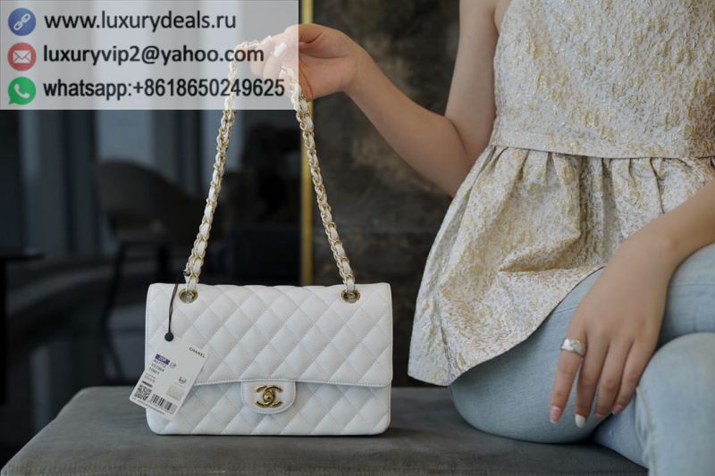 CHANEL CF Classic flap 25CM Flap Bags A01112 White