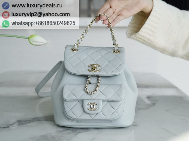 CHANEL 22A DUMA Backpack AS2908 Light Blue