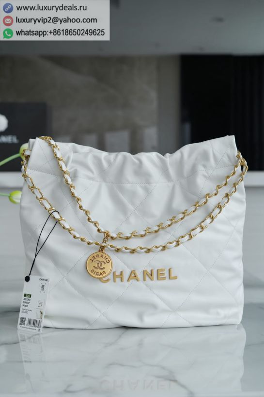 CHANEL 22 Small AS3260 White Gold Buckle